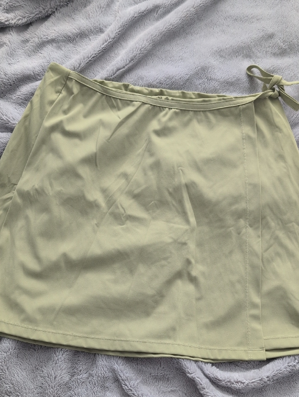 Light Green Faux Wrap Skort